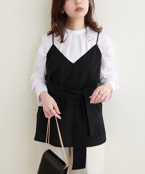 natural couture（ナチュラルクチュール）の「osonoバック釦スタンドカラーシャツ（シャツ/ブラウス・レディース・オフホワイト/ブルー/ストライプ・FREE）」の6枚目の写真