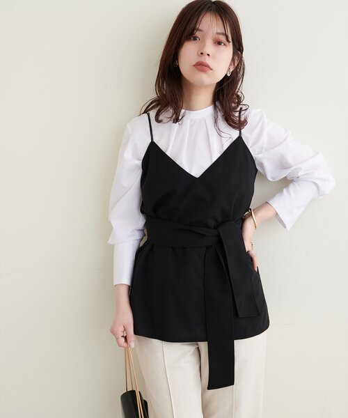 natural couture（ナチュラルクチュール）の「osonoバック釦スタンドカラーシャツ（シャツ/ブラウス・レディース・オフホワイト/ブルー/ストライプ・FREE）」の8枚目の写真