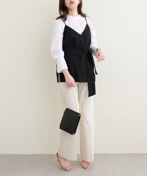 natural couture（ナチュラルクチュール）の「osonoバック釦スタンドカラーシャツ（シャツ/ブラウス・レディース・オフホワイト/ブルー/ストライプ・FREE）」の9枚目の写真