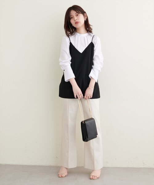 natural couture（ナチュラルクチュール）の「osonoバック釦スタンドカラーシャツ（シャツ/ブラウス・レディース・オフホワイト/ブルー/ストライプ・FREE）」の10枚目の写真