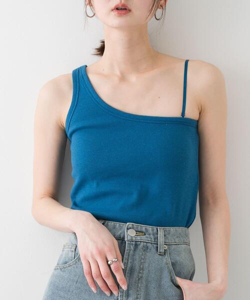 SENSE OF PLACE by URBAN RESEARCH（センスオブプレイスバイアーバンリサーチ）の「カップツキワンショルダータンクトップ（タンクトップ・レディース・ホワイト/ブラック/ブルー・ONE）」の3枚目の写真