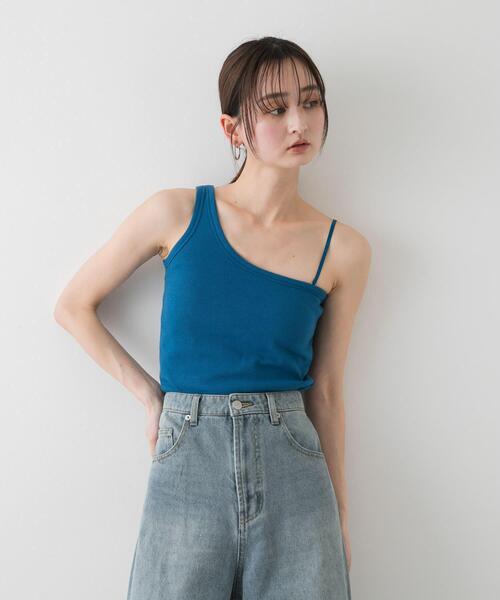 SENSE OF PLACE by URBAN RESEARCH（センスオブプレイスバイアーバンリサーチ）の「カップツキワンショルダータンクトップ（タンクトップ・レディース・ホワイト/ブラック/ブルー・ONE）」の15枚目の写真