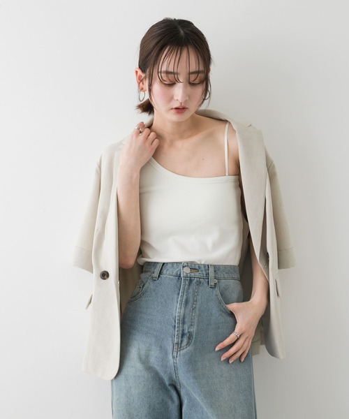 SENSE OF PLACE by URBAN RESEARCH（センスオブプレイスバイアーバンリサーチ）の「カップツキワンショルダータンクトップ（タンクトップ・レディース・ホワイト/ブラック/ブルー・ONE）」の5枚目の写真