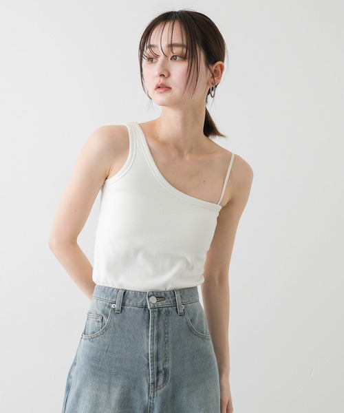 SENSE OF PLACE by URBAN RESEARCH（センスオブプレイスバイアーバンリサーチ）の「カップツキワンショルダータンクトップ（タンクトップ・レディース・ホワイト/ブラック/ブルー・ONE）」の8枚目の写真