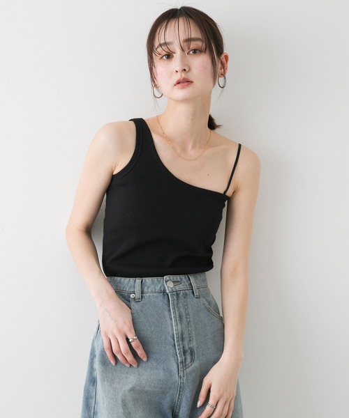 SENSE OF PLACE by URBAN RESEARCH（センスオブプレイスバイアーバンリサーチ）の「カップツキワンショルダータンクトップ（タンクトップ・レディース・ホワイト/ブラック/ブルー・ONE）」の10枚目の写真