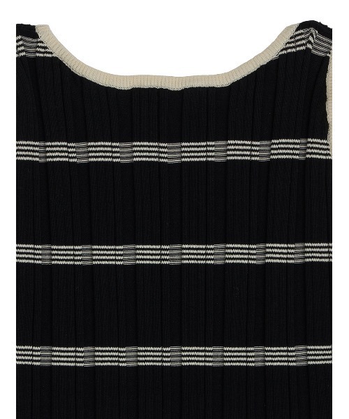 AMERI MEDI PURIPURI SHORT KNIT TOPネイビー新品 AMERI(アメリ) MEDI PURIPURI SHORT KNIT TOPボーダーニット