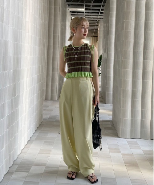 Ameri（アメリ）の「MEDI PURIPURI SHORT KNIT TOP（Tシャツ