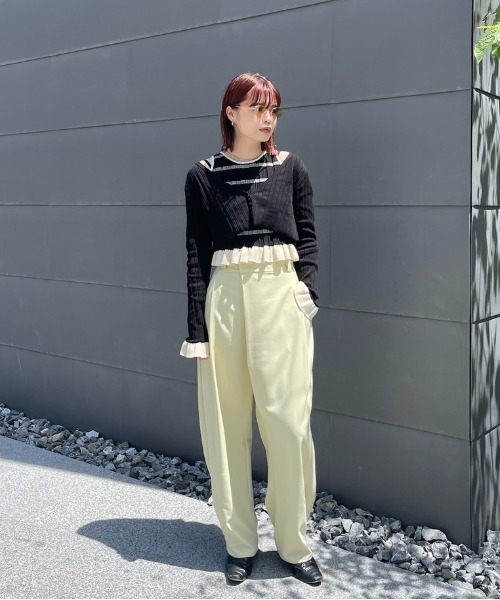 MEDI PURIPURI SHORT KNIT TOP（Tシャツ/カットソー）｜Ameri