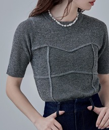 ミックスニットビスチェライクプルオーバー