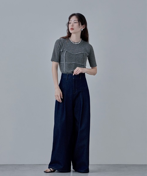 etoll.（エトル）の「ミックスニットビスチェライクプルオーバー（ニット/セーター・レディース・ベージュ/グリーン/ブラウン/ブラック・FREE）」の14枚目の写真