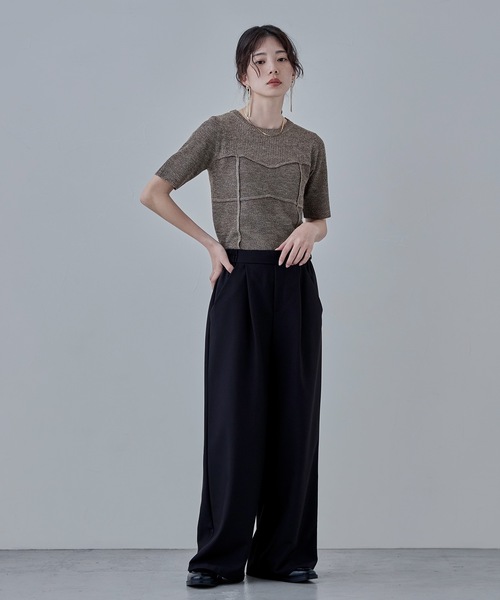 etoll.（エトル）の「ミックスニットビスチェライクプルオーバー（ニット/セーター・レディース・ベージュ/グリーン/ブラウン/ブラック・FREE）」の22枚目の写真