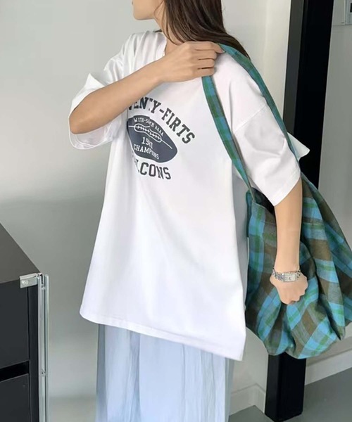 aimoha(アイモハ)の「レトロプリントTシャツ (SS)(Tシャツ/カットソー・レディース・ホワイト/ベージュ/ブラック/グリーン/チョコ・FREE)」の7枚目の写真