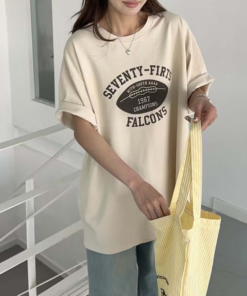 aimoha(アイモハ)の「レトロプリントTシャツ (SS)(Tシャツ/カットソー・レディース・ホワイト/ベージュ/ブラック/グリーン/チョコ・FREE)」の10枚目の写真