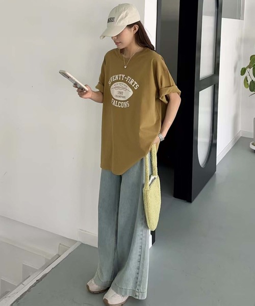 aimoha(アイモハ)の「レトロプリントTシャツ (SS)(Tシャツ/カットソー・レディース・ホワイト/ベージュ/ブラック/グリーン/チョコ・FREE)」の11枚目の写真