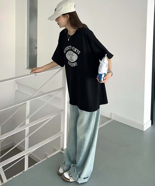 aimoha(アイモハ)の「レトロプリントTシャツ (SS)(Tシャツ/カットソー・レディース・ホワイト/ベージュ/ブラック/グリーン/チョコ・FREE)」の13枚目の写真