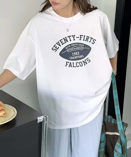 aimoha(アイモハ)の「レトロプリントTシャツ (SS)(Tシャツ/カットソー・レディース・ホワイト/ベージュ/ブラック/グリーン/チョコ・FREE)」の14枚目の写真