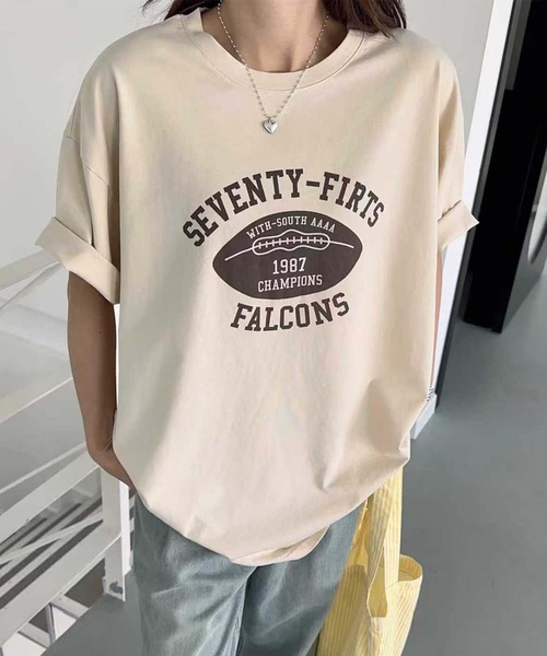 aimoha(アイモハ)の「レトロプリントTシャツ (SS)(Tシャツ/カットソー・レディース・ホワイト/ベージュ/ブラック/グリーン/チョコ・FREE)」の15枚目の写真