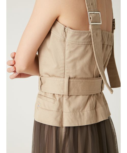 新品未使用　フレイアイディー♡チュールコンビパフスリーブドレス　ワンピース　モカ Amazon.co.jp: [フレイ アイディー] チュールコンビパフスリーブ