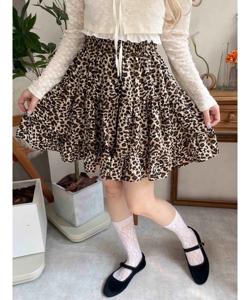 PHILLY（フィリー）の「【PHILLY】レオパードティアードミニスカート（スカート・レディース・グレー/ブラウン・FREE）」の2枚目の写真