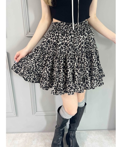 PHILLY（フィリー）の「【PHILLY】レオパードティアードミニスカート（スカート・レディース・グレー/ブラウン・FREE）」の3枚目の写真