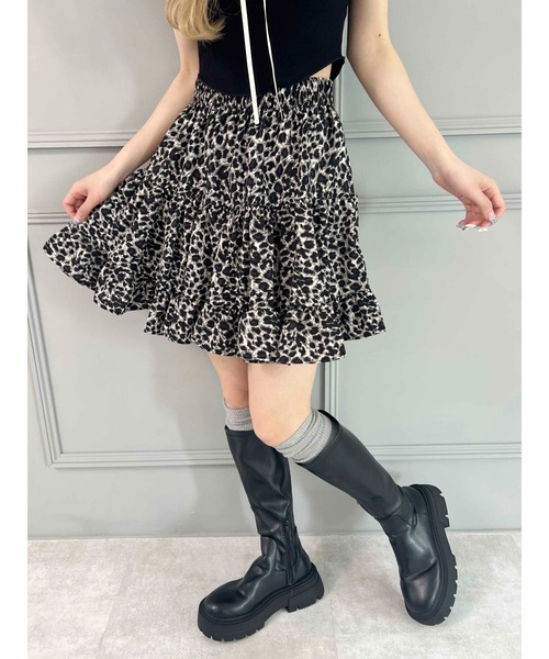 PHILLY（フィリー）の「【PHILLY】レオパードティアードミニスカート（スカート・レディース・グレー/ブラウン・FREE）」の5枚目の写真