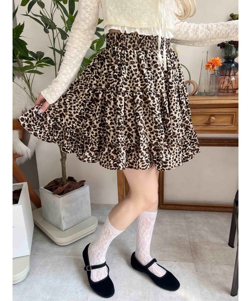 PHILLY（フィリー）の「【PHILLY】レオパードティアードミニスカート（スカート・レディース・グレー/ブラウン・FREE）」の7枚目の写真