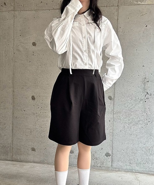 merrylatte（メリーラテ）の「クロップド丈リボンブラウス（シャツ/ブラウス・レディース・ホワイト・FREE）」の3枚目の写真