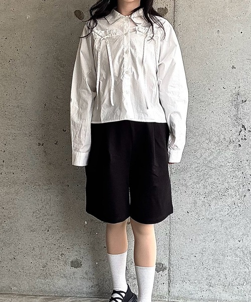 merrylatte（メリーラテ）の「クロップド丈リボンブラウス（シャツ/ブラウス・レディース・ホワイト・FREE）」の8枚目の写真