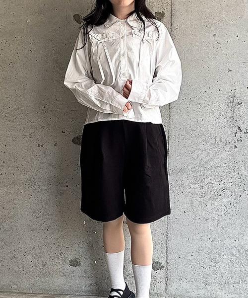 merrylatte（メリーラテ）の「クロップド丈リボンブラウス（シャツ/ブラウス・レディース・ホワイト・FREE）」の9枚目の写真