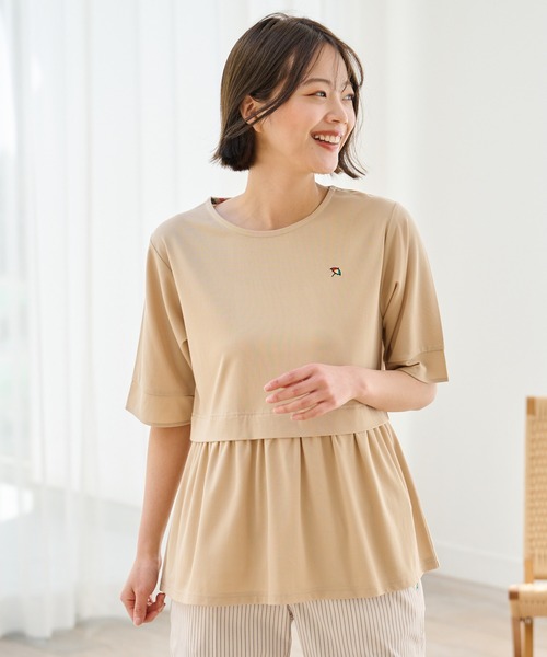 Arnold Palmer（アーノルドパーマー）の「レイヤードスリーブ チュニック（チュニック・レディース・モスグリーン/ブラック/ライトベージュ・L/M/S）」の3枚目の写真