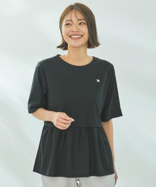 Arnold Palmer（アーノルドパーマー）の「レイヤードスリーブ チュニック（チュニック・レディース・モスグリーン/ブラック/ライトベージュ・L/M/S）」の2枚目の写真