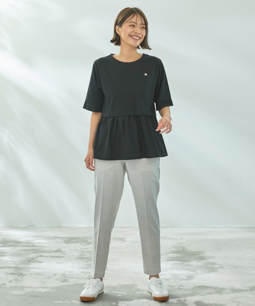 Arnold Palmer（アーノルドパーマー）の「レイヤードスリーブ チュニック（チュニック・レディース・モスグリーン/ブラック/ライトベージュ・L/M/S）」の16枚目の写真