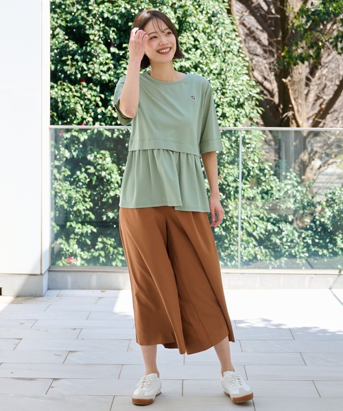 Arnold Palmer（アーノルドパーマー）の「レイヤードスリーブ チュニック（チュニック・レディース・モスグリーン/ブラック/ライトベージュ・L/M/S）」の14枚目の写真