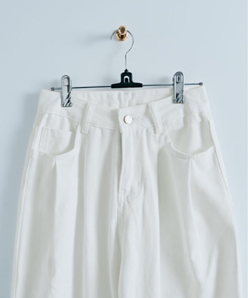 kirakiraShop(キラキラショップ)の「ハイウエスト ワイドレッグ デニムパンツ(デニムパンツ・レディース・ホワイト・S/M/L)」の11枚目の写真