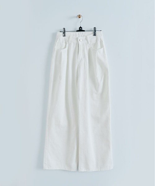 kirakiraShop(キラキラショップ)の「ハイウエスト ワイドレッグ デニムパンツ(デニムパンツ・レディース・ホワイト・S/M/L)」の14枚目の写真