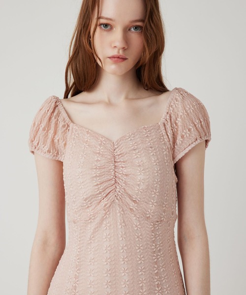 DEICY（デイシー）の「ストレッチレースロングワンピース（ワンピース・レディース・ピンク/アイボリー・FREE）」の10枚目の写真