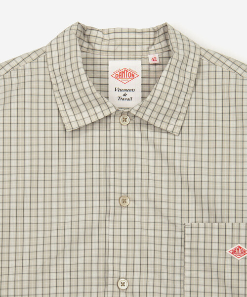DANTON ダントン コットンワークシャツ　サイズ42 MEN'S ORGANIC COTTON WASHER SHORT SLEEVE COVERALL SHIRT