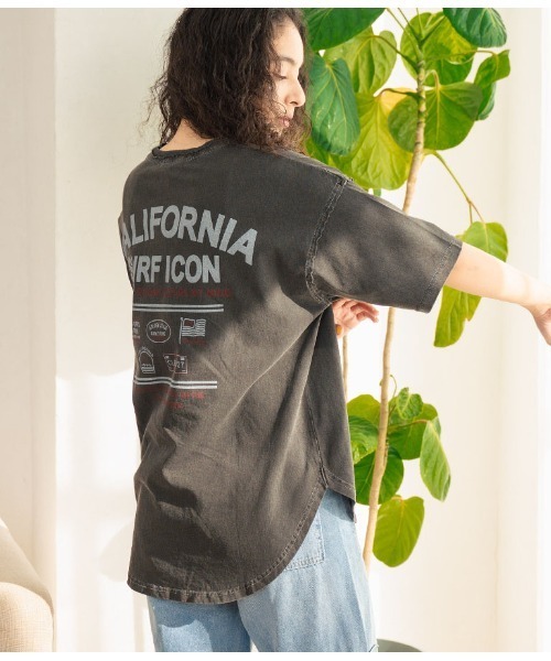 anap mimpi（アナップミンピ）の「ピグメント加工 カットオフ CALIFORNIA ロゴ Tシャツ（Tシャツ/カットソー・レディース・ブラック/グリーン/イエロー・FREE）」の8枚目の写真
