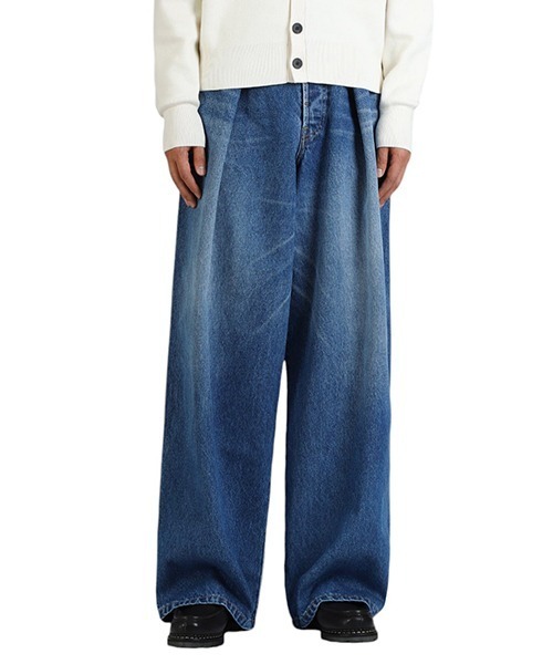 INSCRIRE（アンスクリア）の「INSCRIRE / アンスクリア：Denim Tuck Wide Pants：ID-PT22-M[STD]（デニムパンツ・メンズ・ブルー系その他・33/32）」の6枚目の写真