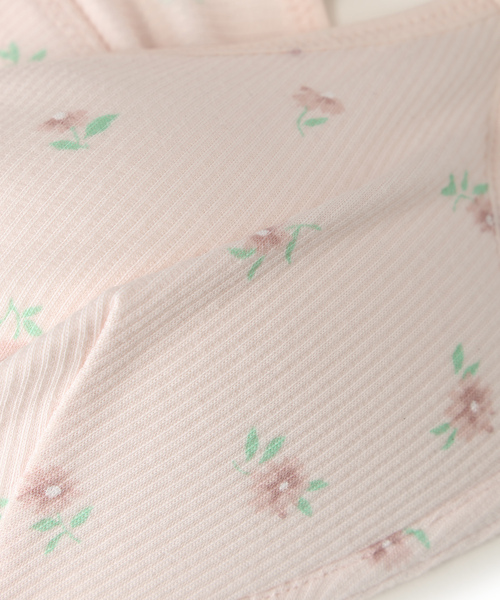 Rosemadame(ローズマダム)の「ストレッチリブ 小花柄クロスオープン授乳ブラ(マタニティブラジャー/フラワープリント/ノンワイヤー/肩紐調節可/産前・産後対応)(マタニティウェア/グッズ・レディース・ピンク/ラベンダー/アイボリー・M/L)」の7枚目の写真