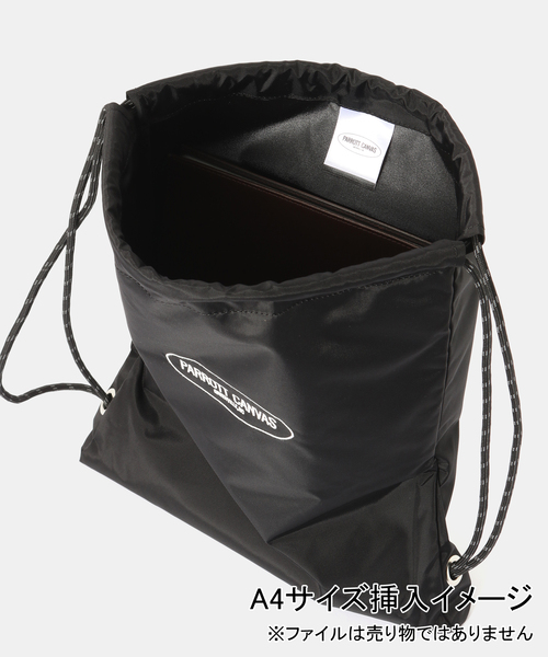 PARROTT CANVAS（パロットキャンバス）の「PARROTT CANVAS/パロットキャンバス ナイロンナップサック（バックパック/リュック・レディース・ブラック・FREE）」の6枚目の写真