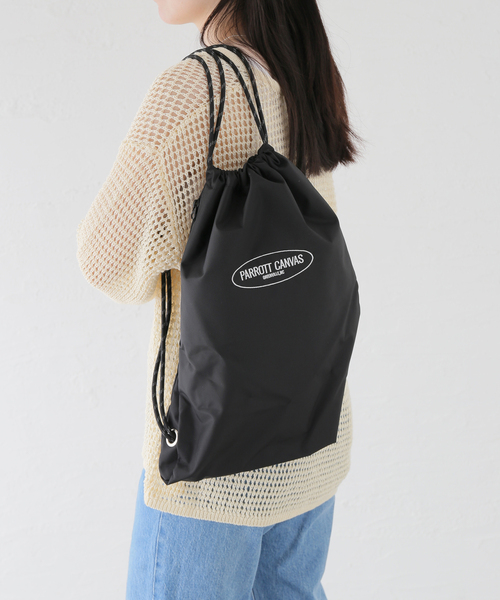 PARROTT CANVAS（パロットキャンバス）の「PARROTT CANVAS/パロットキャンバス ナイロンナップサック（バックパック/リュック・レディース・ブラック・FREE）」の11枚目の写真