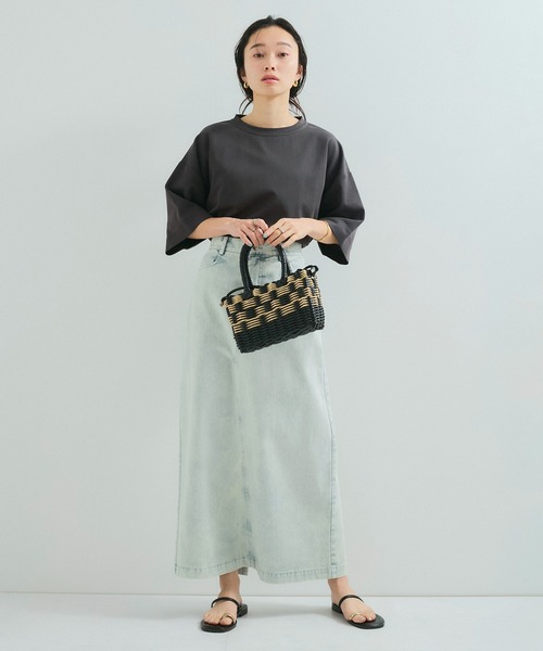 le cercle ADAM ET ROPE'(ルセルクルアダムエロペ)の「【UVケア/接触冷感】ビッグTシャツ(Tシャツ/カットソー・レディース・サックスブルー/グリーン系その他/ベージュ系その他/チャコールグレー・FREE)」の5枚目の写真