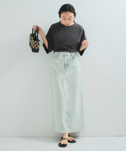 le cercle ADAM ET ROPE'(ルセルクルアダムエロペ)の「【UVケア/接触冷感】ビッグTシャツ(Tシャツ/カットソー・レディース・サックスブルー/グリーン系その他/ベージュ系その他/チャコールグレー・FREE)」の6枚目の写真
