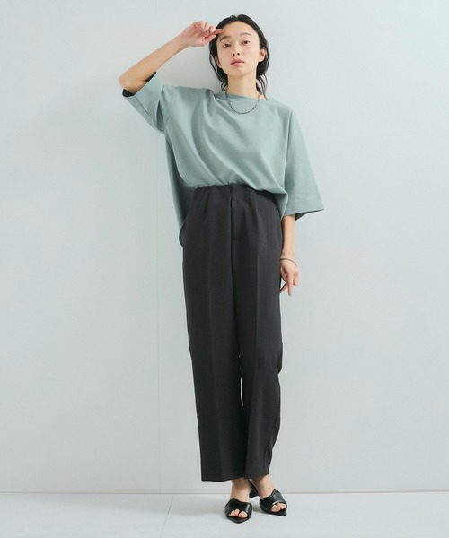 le cercle ADAM ET ROPE'(ルセルクルアダムエロペ)の「【UVケア/接触冷感】ビッグTシャツ(Tシャツ/カットソー・レディース・サックスブルー/グリーン系その他/ベージュ系その他/チャコールグレー・FREE)」の7枚目の写真