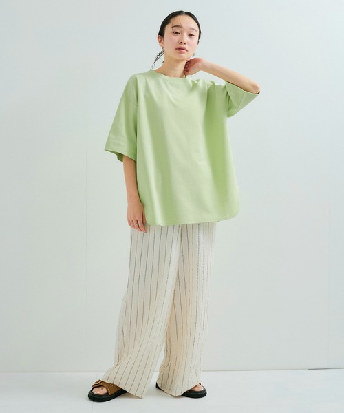 le cercle ADAM ET ROPE'(ルセルクルアダムエロペ)の「【UVケア/接触冷感】ビッグTシャツ(Tシャツ/カットソー・レディース・サックスブルー/グリーン系その他/ベージュ系その他/チャコールグレー・FREE)」の11枚目の写真