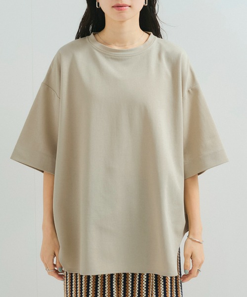 le cercle ADAM ET ROPE'(ルセルクルアダムエロペ)の「【UVケア/接触冷感】ビッグTシャツ(Tシャツ/カットソー・レディース・サックスブルー/グリーン系その他/ベージュ系その他/チャコールグレー・FREE)」の16枚目の写真