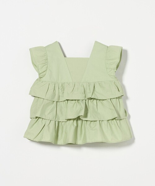 Spick & Span クルーネックティアードチュニック　グリーン　緑 Spick & Span クルーネックティアードチュニック グリーン