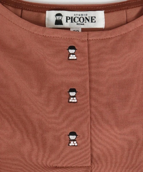 STUDIO PICONE(スタジオピッコーネ)の「コットン混冷感プルオーバー(Tシャツ/カットソー・レディース・ブラウン/ホワイト/ブラック/ブルー・LL/M/L)」の6枚目の写真