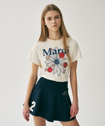 Mardi Mercredi Tシャツ ショート丈　FLOWERMARDI CROPPED TSHIRT FLOWERMARDI / クロップド Tシャツ フラワーマルディ
